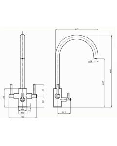 Curvato Trio Water Filter Sink Mixer Chrome