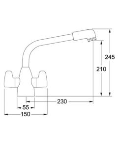 Franke Davos Monobloc Sink Mixer Silk Steel