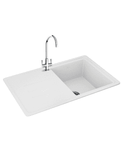 Carron Phoenix Debut 100 1 Bowl Inset Sink Polar White
