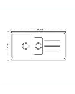 Carron Phoenix Debut 150 1.5 Bowl Inset Sink Polar White