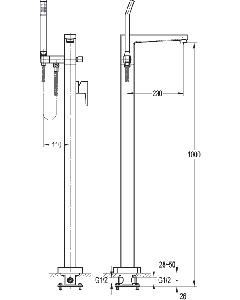 Dekka Floor Mounted Bath Shower Mixer
