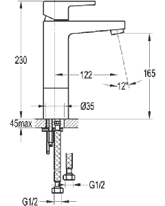 Dekka Single Lever Medium Basin Mixer