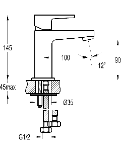 Dekka Cloakroom Basin Mixer