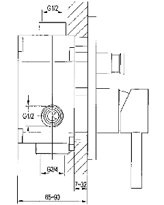 Dekka Manual Concealed Shower Valve With Diverter