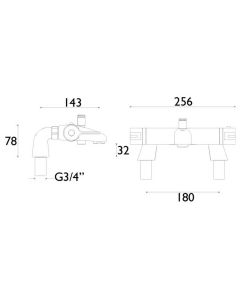 Bristan Design Utility lever Thermostatic Bath Shower Mixer