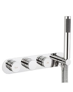 Crosswater Dial 2 Control Bath Valve with Central Trim Landscape and Handset