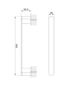 Round 340mm Towel Bar Matt Black
