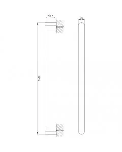 Round 540mm Towel Bar Brushed Brass