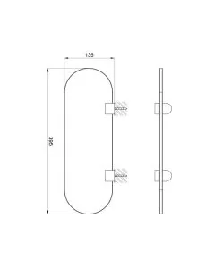 Round 395mm Glass Shelf Matt Black