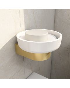 Round Soap Dish Brushed Brass