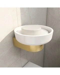 Round Soap Dish Brushed Brass