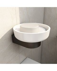 Round Soap Dish Matt Black