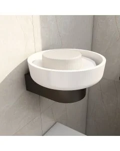 Round Soap Dish Matt Black