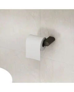 Round Toilet Roll Holder Matt Black