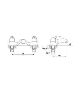 Pura Bathrooms DV8 Deck Mounted Bath Filler