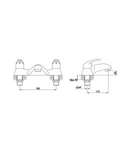 Pura Bathrooms DV8 Deck Mounted Bath Filler