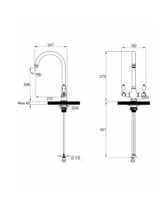 Elegance Mono Sink Mixer Brushed Copper