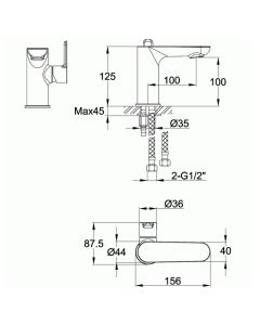 Echo Single Side Lever Basin Mixer