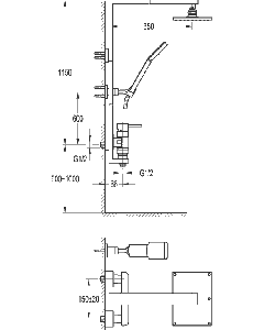 Essence Manual Shower with Rigid Riser and Handshower