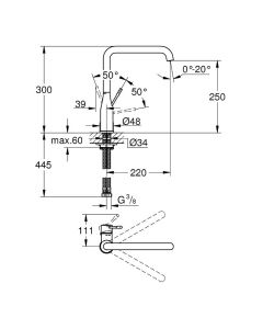 Essence Single-lever Sink Mixer Hard Graphite 30269A00