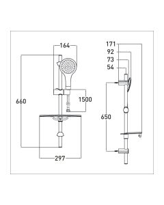 Economy Single Function Slide Bar Shower Kit