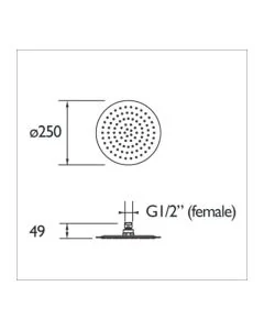 Round 250mm Slimline Shower Head
