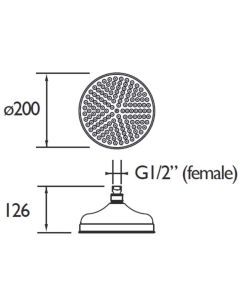 Traditional Shower Rose Gold 200mm 