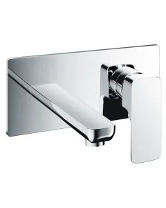 Flute 2 Hole Wall Mounted Basin Mixer