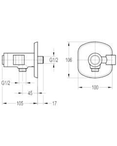 Fusion Wall Outlet Elbow Handset Holder & GoClick Flow Control