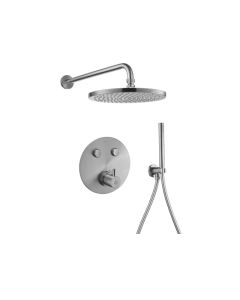 GoClick Round 2-Way Fixed Head & Handshower Kit Brushed Nickel