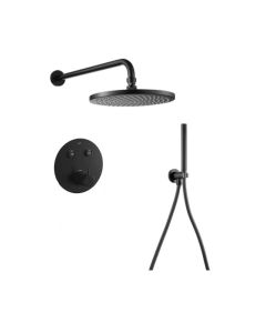 GoClick Round 2-Way Fixed Head & Handshower Kit Matt Black