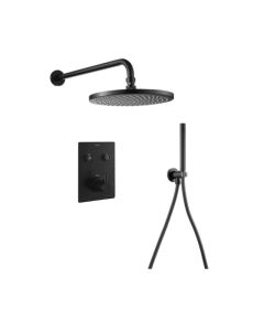 GoClick Square 2-Way Fixed Head & Handshower Kit Matt Black