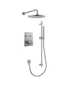 GoClick Square 2-Way Fixed Head & Sliderail Kit Brushed Nickel