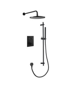 GoClick Square 2-Way Fixed Head & Sliderail Kit Matt Black