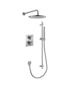 Levo Square 2-Way Fixed Head & Sliderail Kit Brushed Nickel