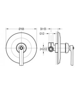 Liberty Concealed Manual Shower Mixer Chrome