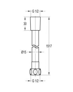 Liberty Design PVC Smooth 1.5m Shower Hose Chrome