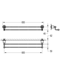 Liberty Double Towel Bar Chrome