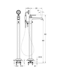 Liberty Floor Standing Bath Shower Mixer Oil-Rubbed Bronze