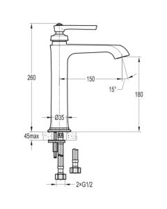 Liberty Single Lever Tall Basin Mixer Chrome