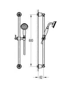 Liberty Slide Rail with Shower Set Chrome