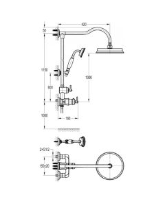 Liberty Thermostatic Exposed Shower Column Set Chrome