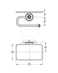 Liberty Toilet Roll Holder with Shelf Chrome