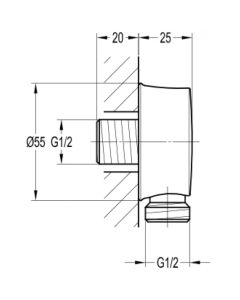 Liberty Wall Outlet Chrome
