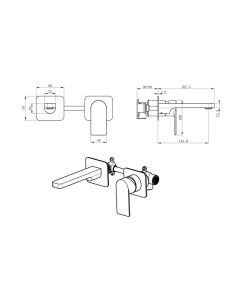 Form Wall Mounted Basin Mixer Chrome
