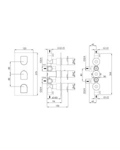 Form 2-Way Thermostatic Shower Chrome