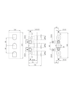 Form 2-Way Thermostatic Shower Chrome