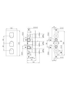 Form 2-Way Thermostatic Shower Chrome