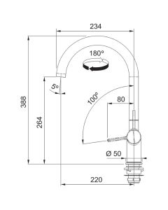 Franke Active J Monobloc Sink Mixer Tap Matt Black