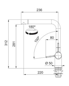Franke Active L Monobloc Sink Mixer Tap Matt Black